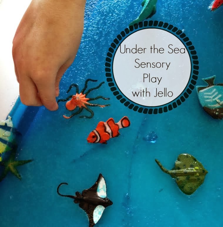 Jello Sensory play, under the sea activities, homemade fun, themed learning activities, www.naturalbeachliving.com