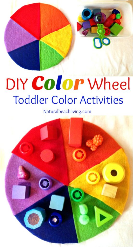 DIY Color Wheel, teaching colors to toddlers, toddler color activities, lots of great ways to teach colors