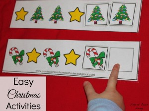 christmas pattern Christmas activities for toddlers and preschoolers, color matching, animal matching, fine motor skills, shapes, alphabet, math and more www.naturalbeachliving.com