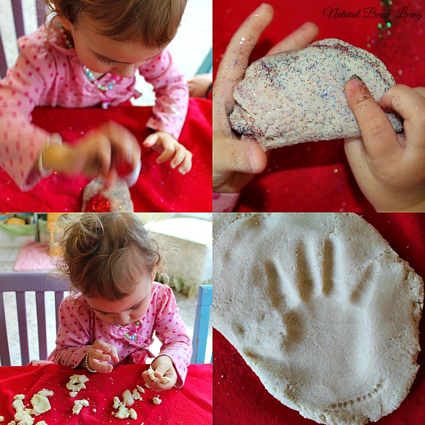 Scented Salt Dough Handprint ornament , sensory play, homemade, www.naturalbeachliving.com