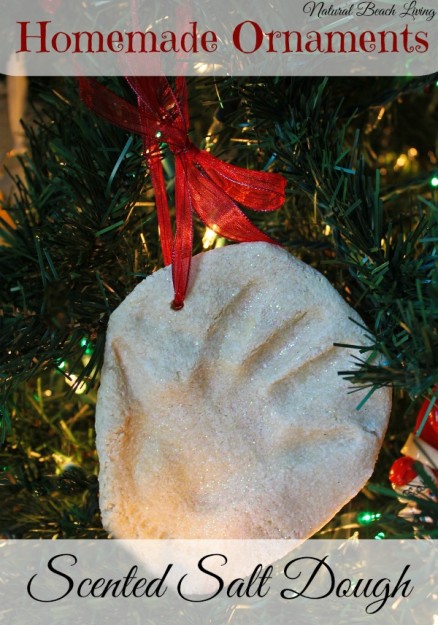 Scented Salt Dough Handprint ornament , sensory play, homemade, www.naturalbeachliving.com