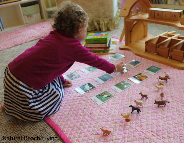 These Montessori Animal Activities and Free Printables are sure to engage and excite your Preschoolers. Free Farm Animal 3 part cards, Farm books for kids, and hands on activities perfect for a preschool farm theme.