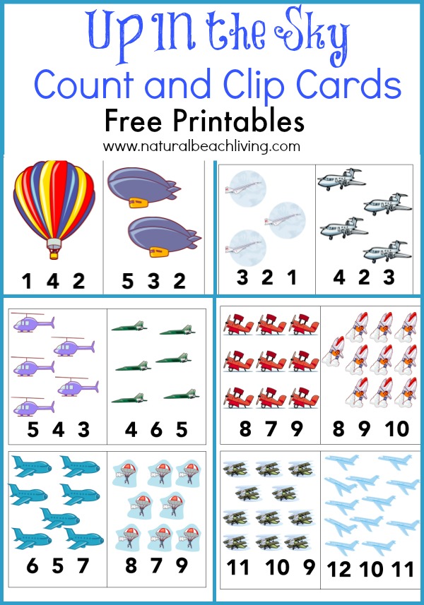 Exploring Things Up In the Sky – Preschool Transportation Theme (Free Counting Printables)