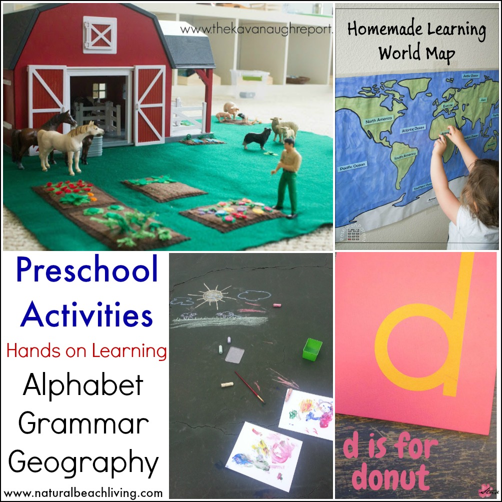 hands on learning preschool activities, homemade and DIY, Alphabet, Grammar, Geography, unschooling & more, toddler and preschool activities