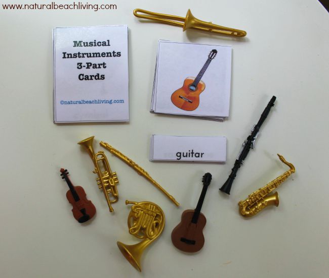 Great ideas for Montessori inspired music for preschoolers. Don't miss the awesome free printables for musical instruments and Montessori Music activities 