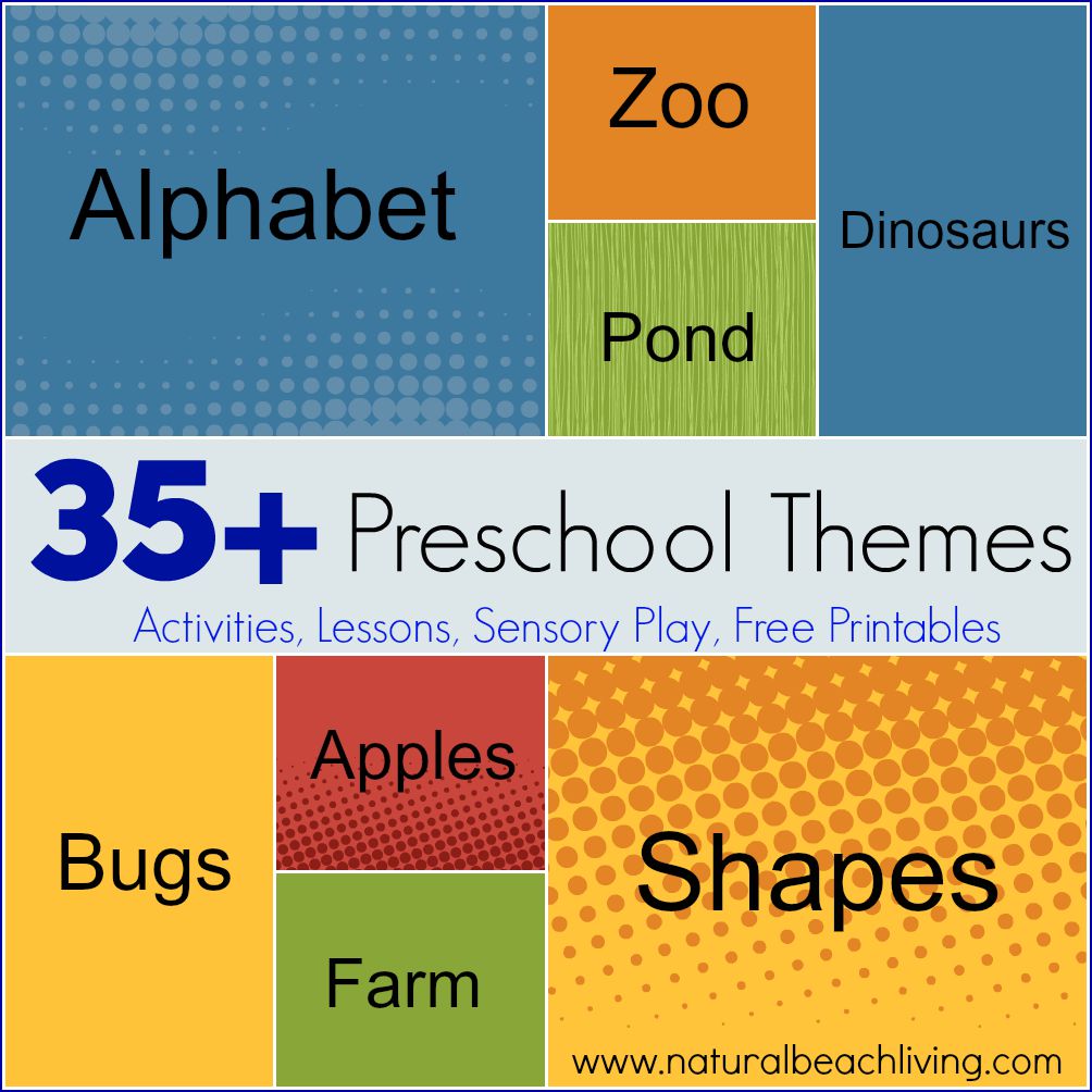 A year of Preschool Themes with activities, lessons, free printables, ideas, hands on learning, books, Sensory and so much more www.naturalbeachliving.com