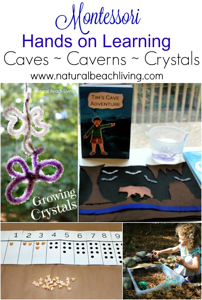 AWESOME MONTESSORI INSPIRED, HANDS ON LEARNING, UNIT STUDY ON CAVES, CAVERNS, AND CRYSTALS, Natural Learning, Earth Science Ideas for Kids,plus Sensory Play 
