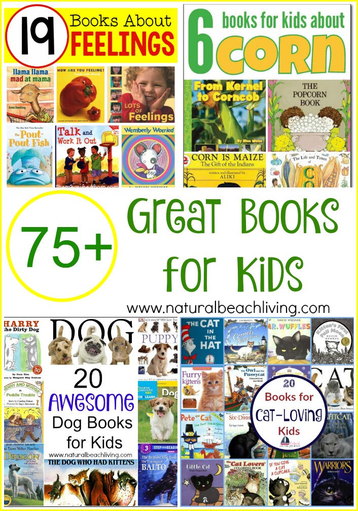 Over 75 Great Books for Kids, Preschool Theme Books, Animal Books, and more. Books are the Best!!! www.naturalbeachliving.com