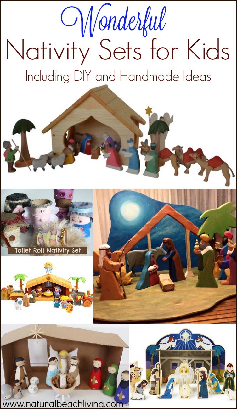 Perfect for Advent and Christmas NEW Chipboard Children's Nativity Playset