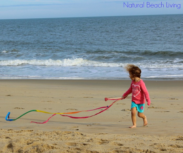 beach streamers for a natural artistic activity and childhood play