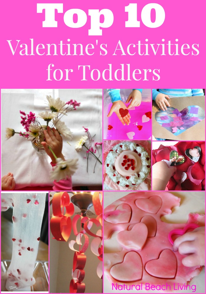Top 10 Valentine's Activities for toddlers, Sensory Play, Crafts, Slime, Montessori and more. 