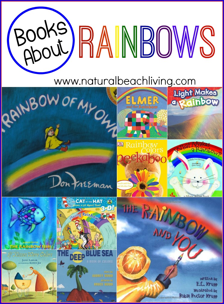 10 Great Books about Rainbows, Rainbow books for preschoolers, Picture Books, Science, Books for a preschool Color Themes, These Rainbow books are Perfect for Spring, Great for toddlers, preschoolers, and Kindergarten