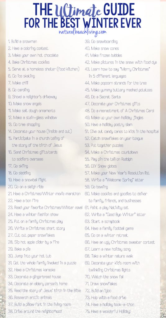 Check out this Winter Bucket List Printable. You can make your own Winter To Do List or use one of these Winter Bucket List Ideas, It's packed full of great ideas that you can easily do with your family. They're fun and simple! Find The Best Bucket Lists and Winter Bucket List for Families Here!