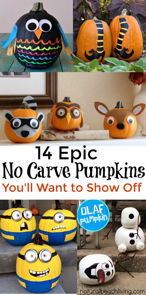no-carve-pumpkins, The Ultimate Halloween Party Ideas for the Family, Halloween food, Halloween crafts, Halloween games, Recipes, Pumpkin decorating, family fun