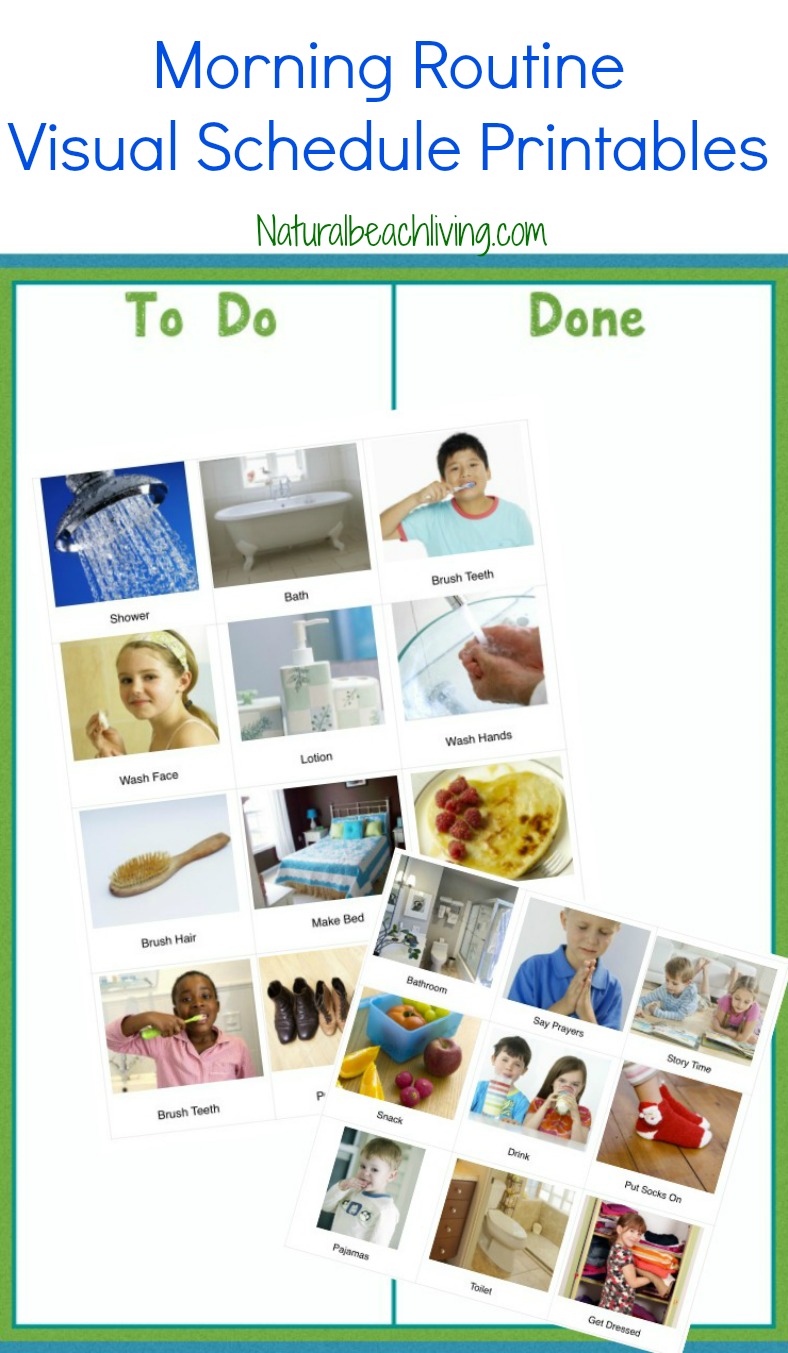 Visual Schedule Printables for Morning Routine and Night Routine, Autism Printables, Perfect visual schedule for toddlers and preschoolers, Special Needs 