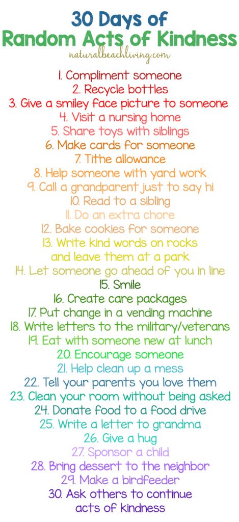 70+ Acts of Kindness for Kids - Natural Beach Living