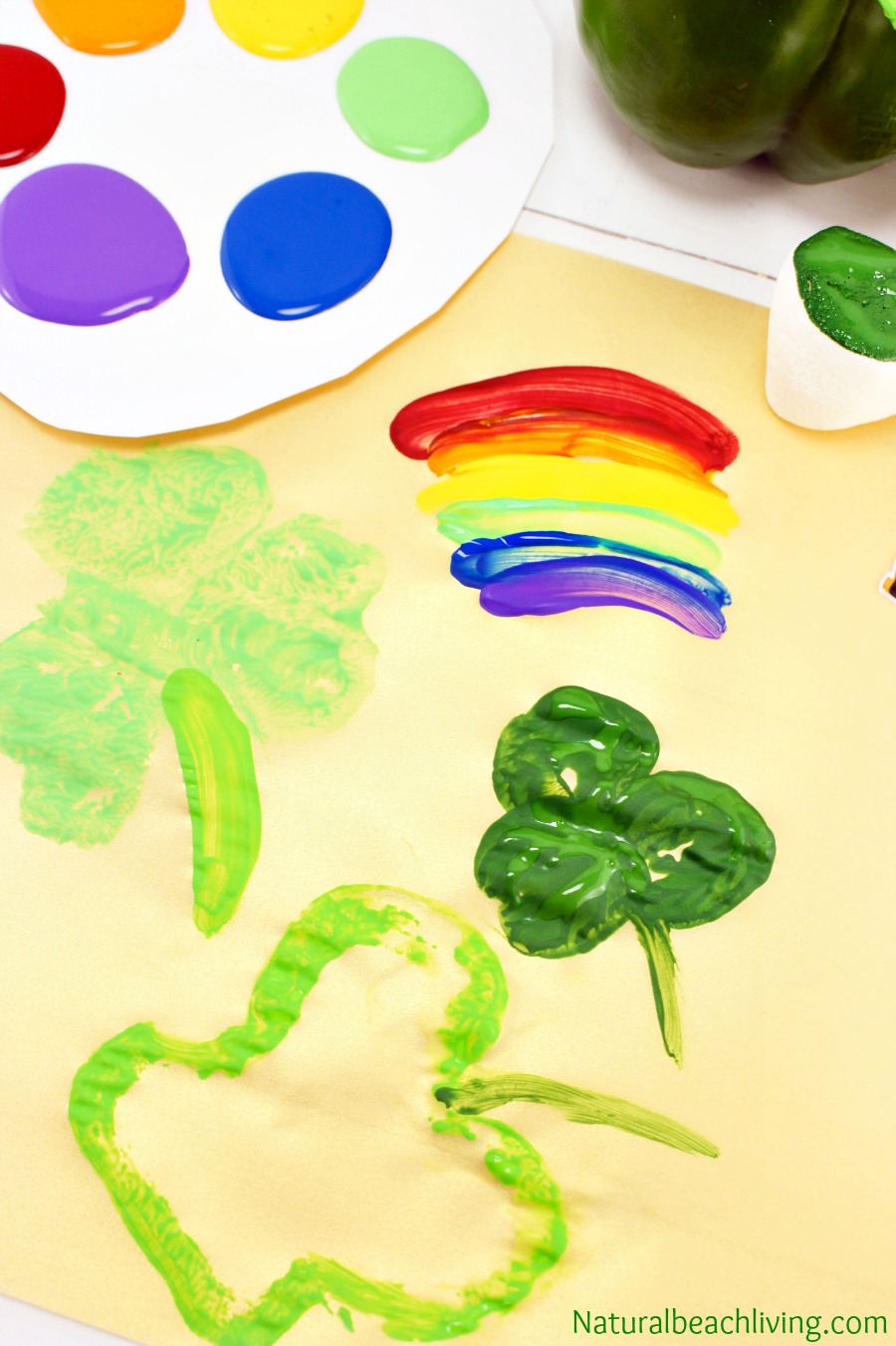 St. Patrick's Day Basteln, Marshmallow Stempeln, Regenbogen Basteln für Kinder's Day Crafts, Marshmallow Stamping, Rainbow crafts for kids