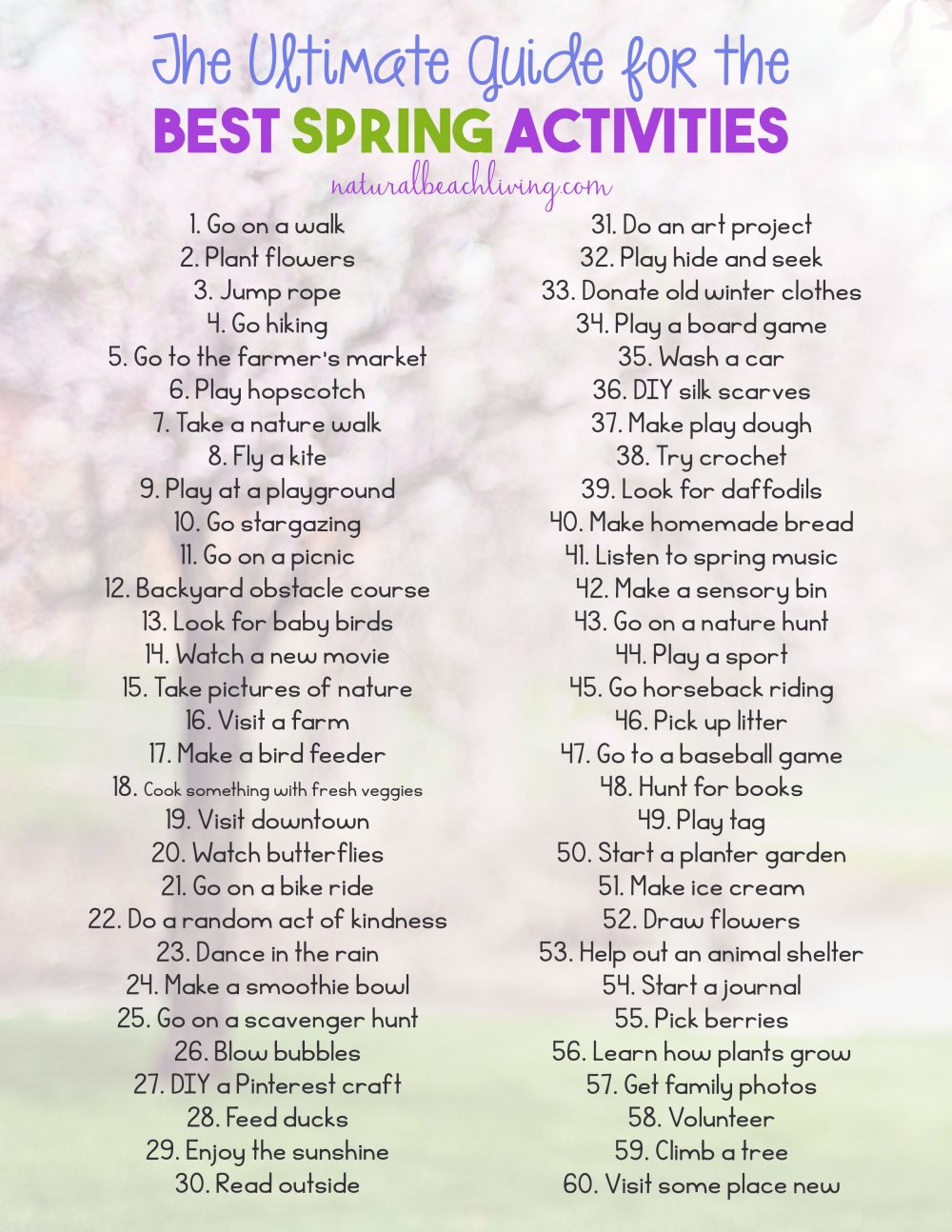 The Ultimate Guide to the Best Spring Activities – Spring Bucket List Ideas Free Printable