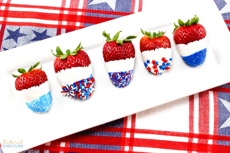 How to Make The Best Chocolate Covered Strawberries Recipe, Perfect Fourth of July & Memorial Day Food, Patriotic Chocolate Covered Strawberries are Yum!