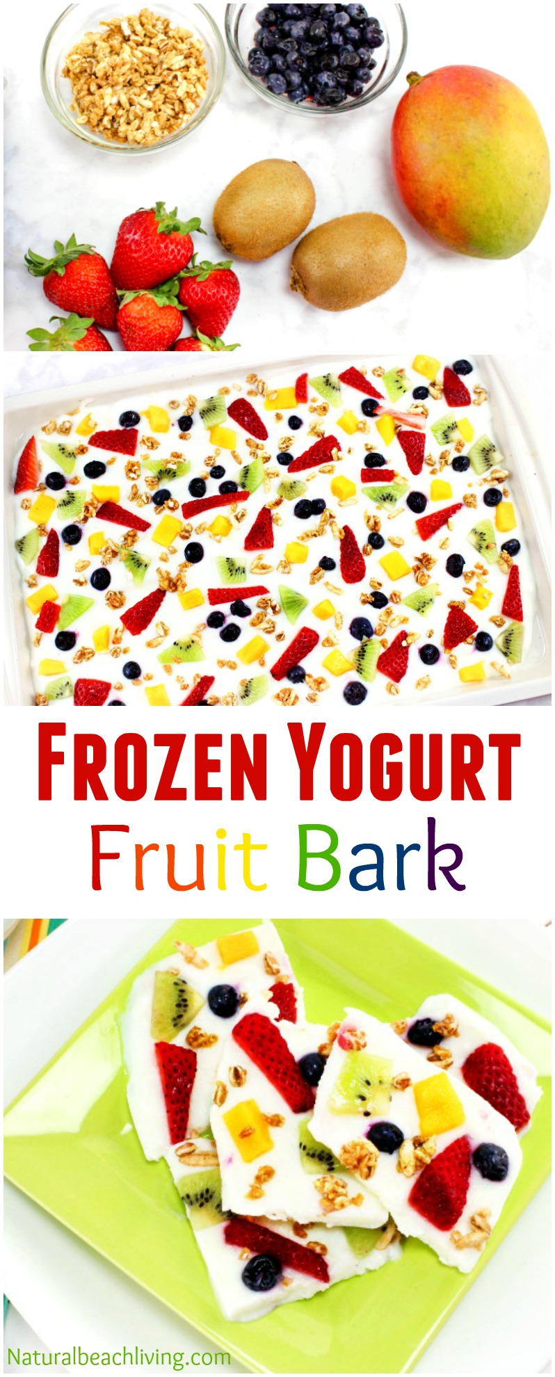 The Most Amazing Frozen Yogurt Bark Recipe, Frozen Yogurt Fruit Bark with Granola, Perfect Breakfast recipe, Healthy recipe, Delicious Food for Kids