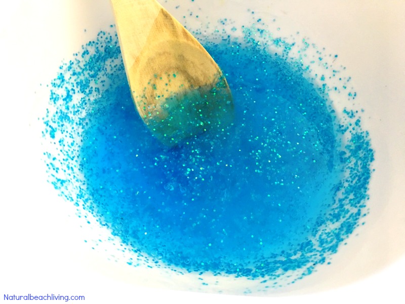 Ocean Theme Recipe for Slime, Jiggly Slime, Under The Sea Theme Activities, How to Make Slime, Perfect Glittery Slime Recept for Kids, Ocean Activities