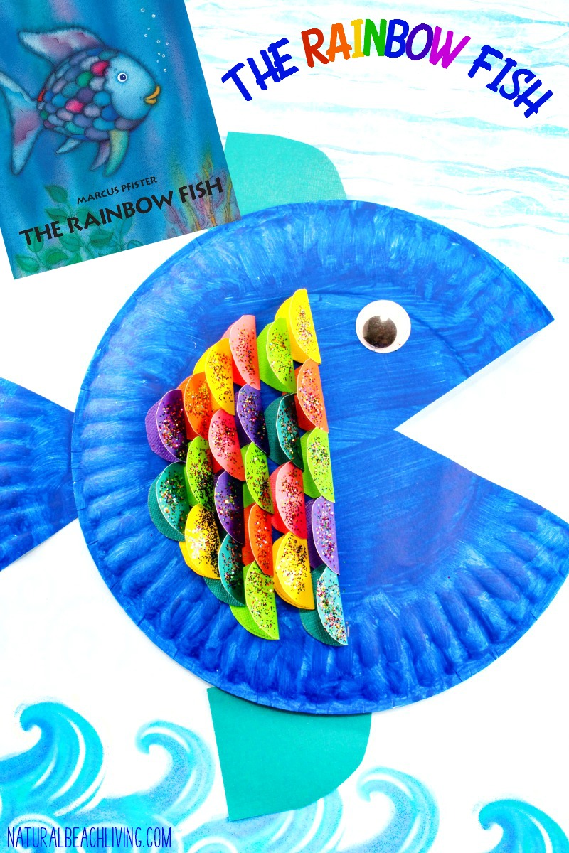 Paper Plate Rainbow Fish Craft pin3 1