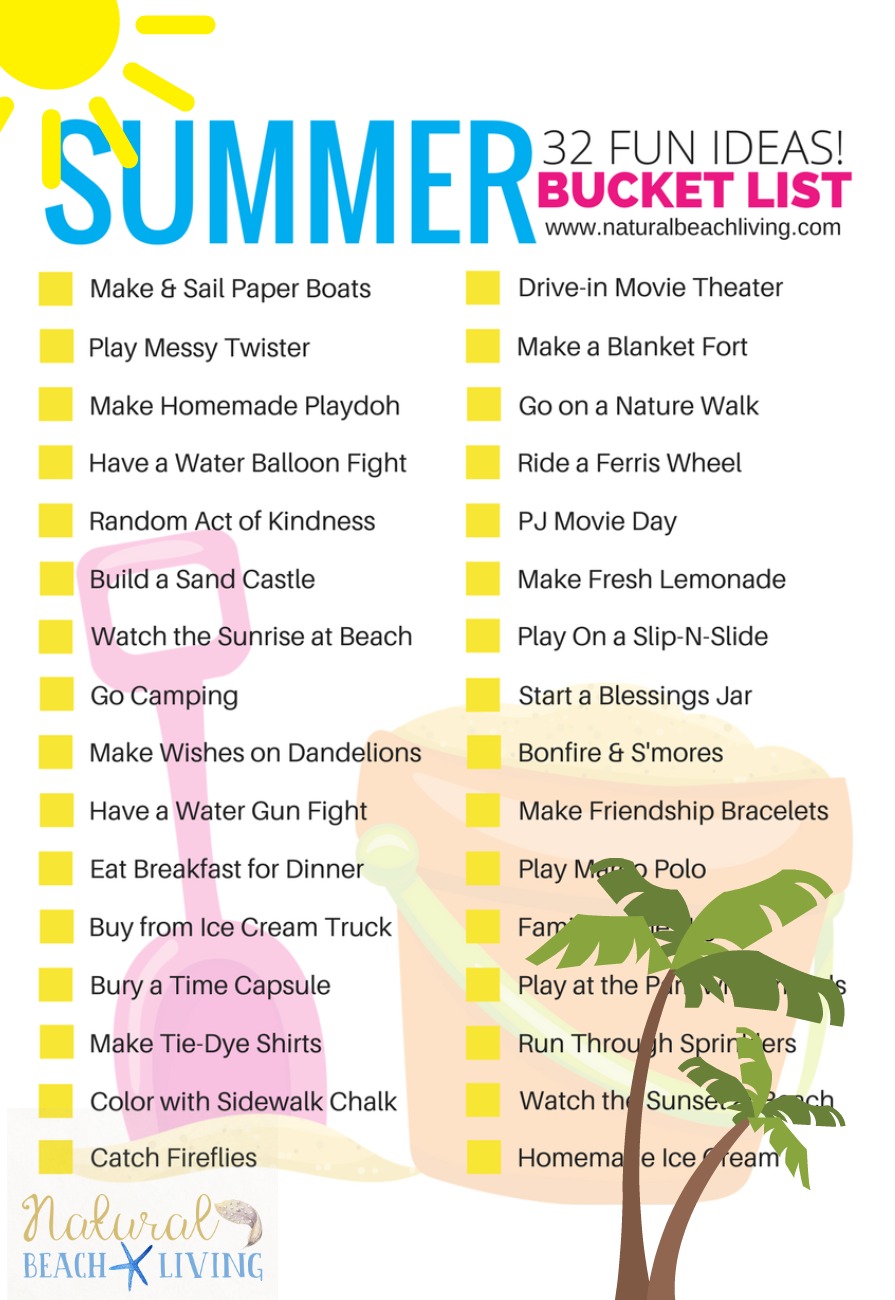 Summer Bucket List Ideas for Kids (Free Printable)