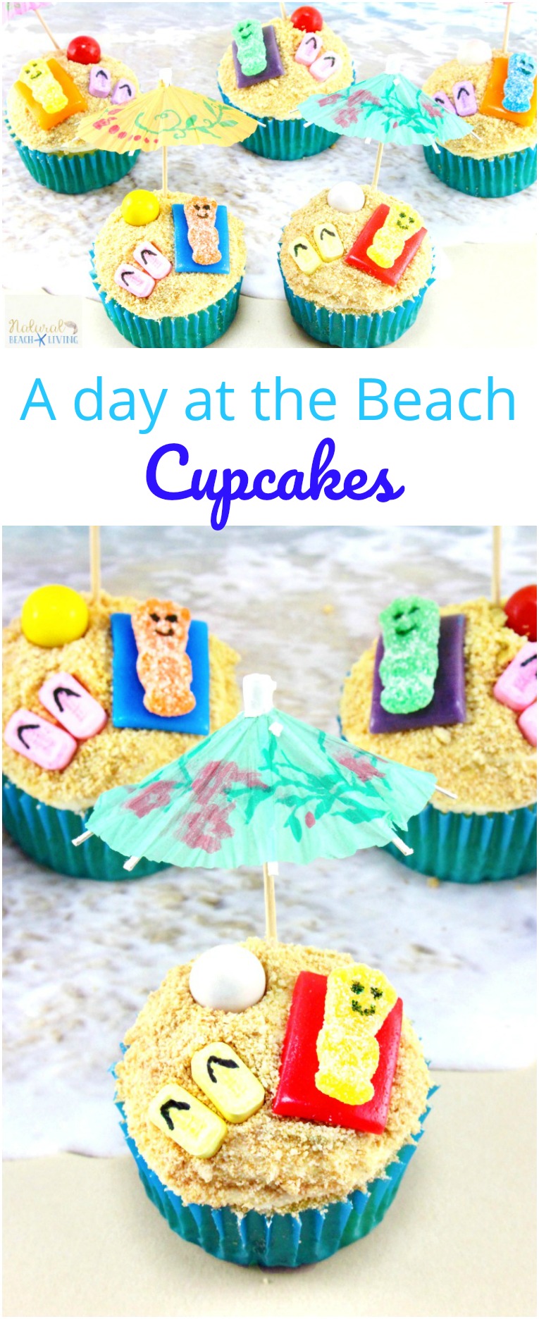 Summer Themed Cupcakes, Beach Cupcakes, Beach themed cupcakes, A fun Summer Party food idea, Birthday Party Cupcakes, Ocean Them Party idea, Beach Party 