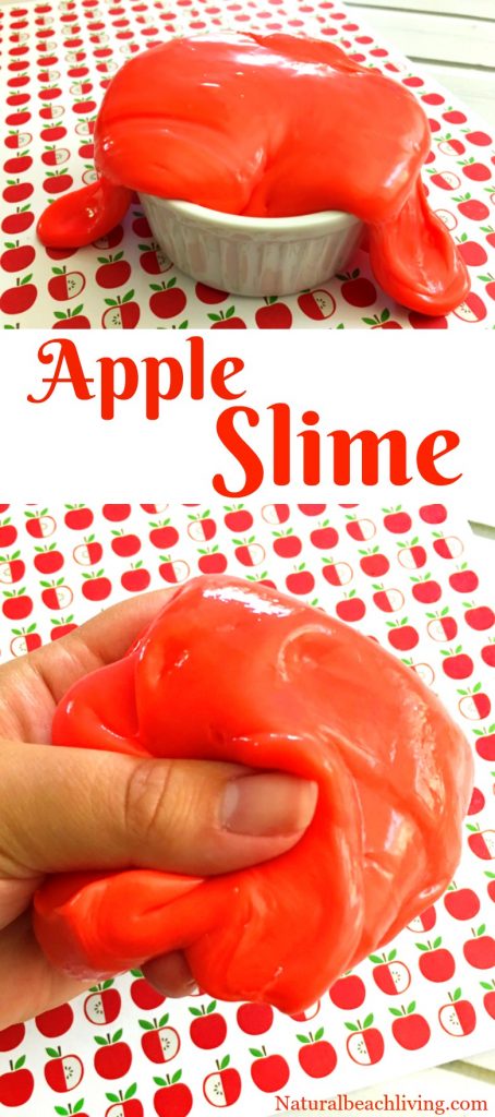 How to Make Jiggly Slime, Cinnamon Apple Scented Slime, Slime recipe, Jiggly Slime recipes, Fall sensory play, Apple theme, Borax Slime,