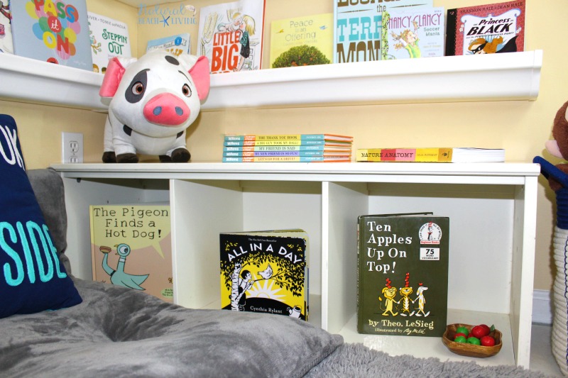 How to Set Up a Reading Nook Kids Love, Kids Reading Space, Rain Gutter Bookshelf, Reading Nook Classroom, Homeschool Room, Kids Reading corner, kids area