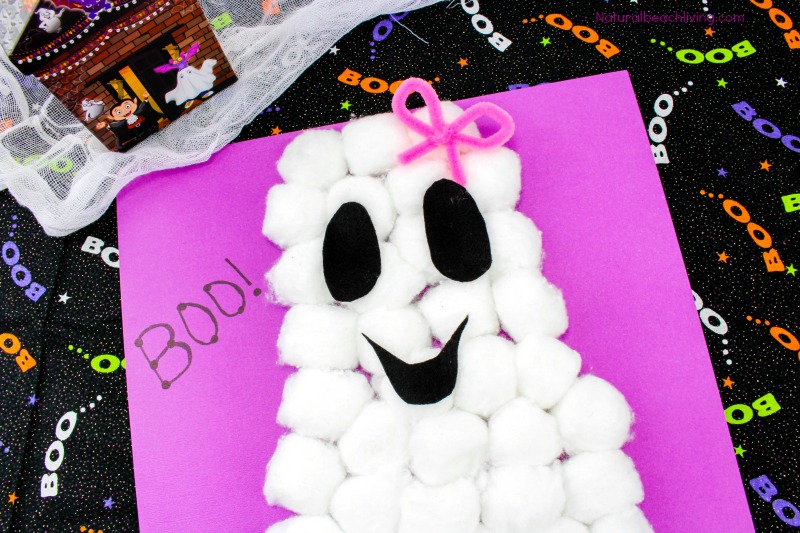 Easy Cotton Ball Ghost Craft for esikoululaiset, Fun Ghost Craft, Easy and cheap to make, Cutest Ghost Cotton Ball Craft, taapero-ja esikoululaiset Ghost Craft ja Halloween Crafts for kids to make.