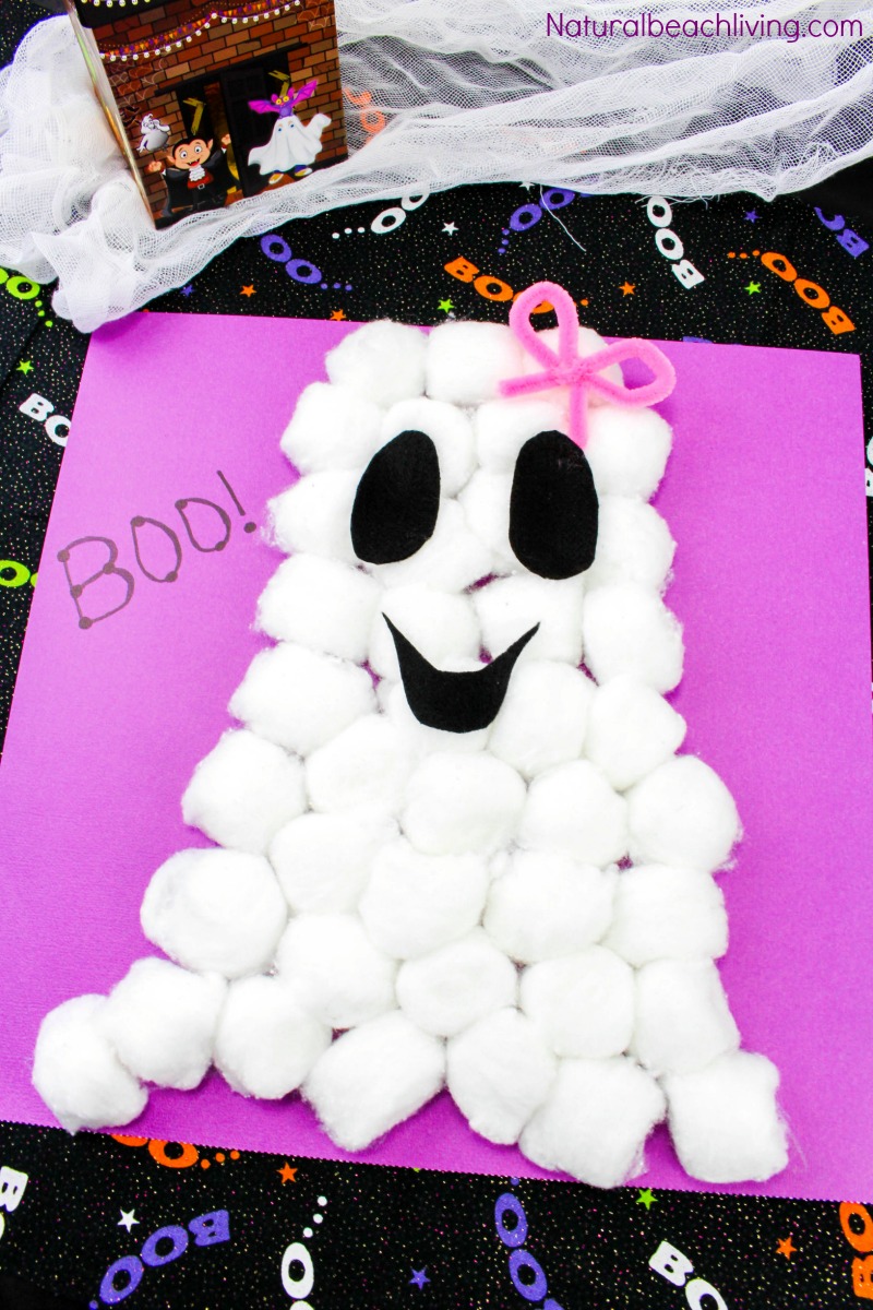 Easy Cotton Ball Ghost Craft for Preschoolers