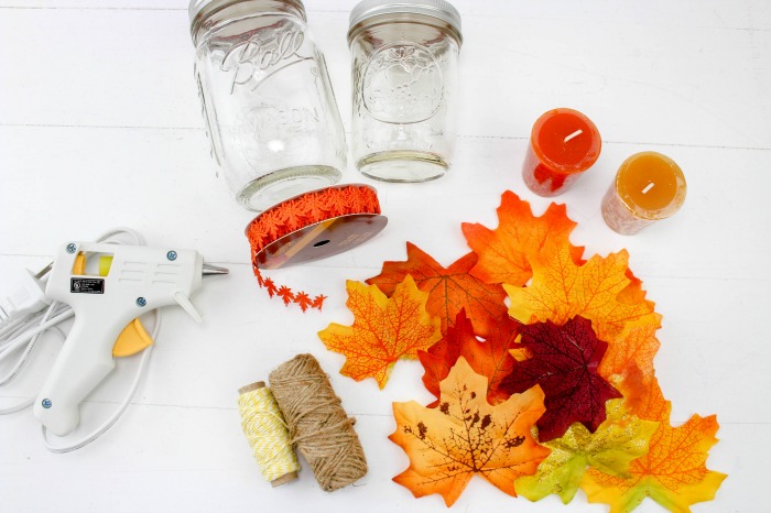 How to Make Easy Fall Leaf Candle Mason Jar Crafts, Easy DIY Fall Candle Jar, Fall Crafts for Kids, Fall Crafts for Adults, DIY Fall decor,Fun Leaves Crafts
