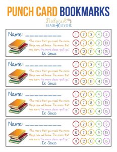 free printable bookmarks for kids punch card bookmarks natural beach living