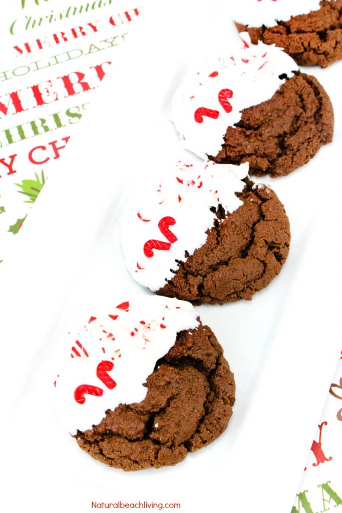 Easy Peppermint Cookies Recipe, These Soft and Chewy Chocolate Cookies are perfect Christmas Cookies, Chocolate Peppermint Christmas Cookies, Chocolate Cookies Recipes, Simple Homemade Cookies 