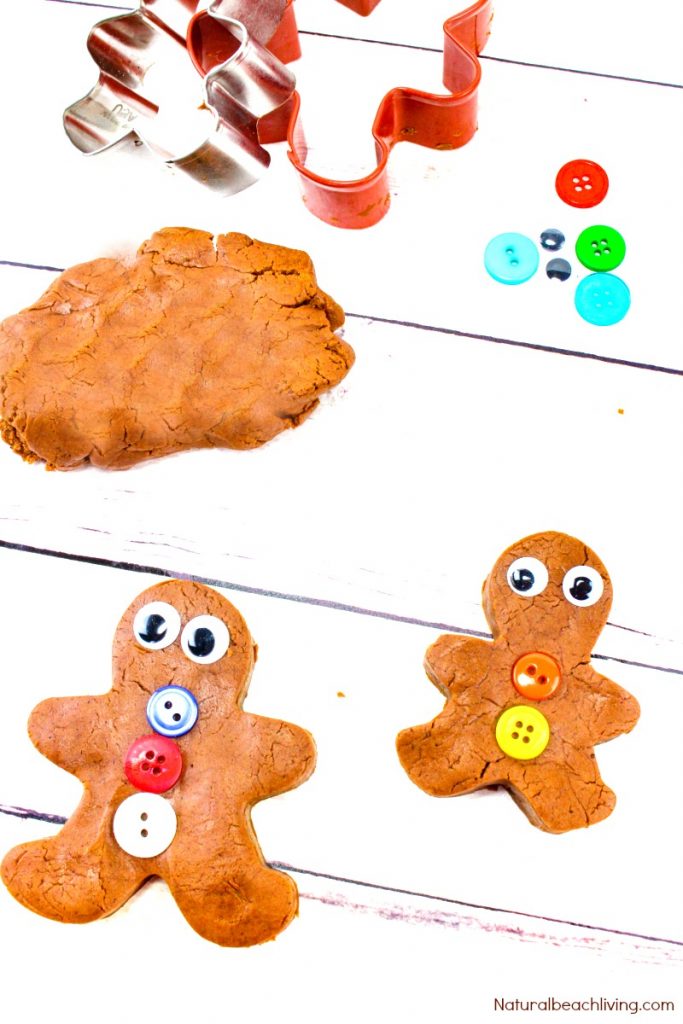 The Best Gingerbread Playdough Recipe, No-Cook Playdough, Gingerbread Playdough No Cream of Tartar, Homemade Playdough without cream of tartar, Scented Playdough, Edible Playdough recipe, Gingerbread Man Playdough, Winter Sensory Play #playdough #homemadeplaydough #gingerbread #gingerbreadplaydough #Christmas #gingerbreadmen 