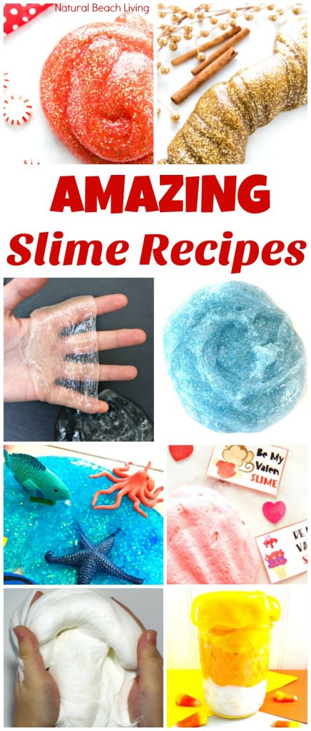 25+ Slime Recipes, Clear Slime, Glitter Slime, Gingerbread Slime, Calming Slime, Slime Videos