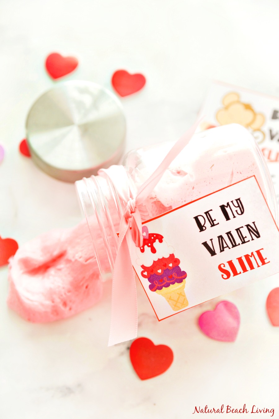 Valentines Day Slime – Fluffy Slime with free Valentine’s Day Printables