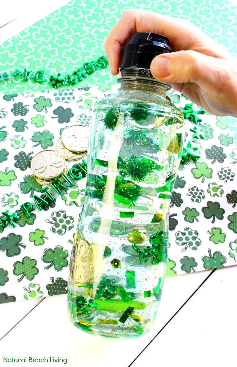Easy St. Patrick’s Day Sensory Bottles – DIY Sensory Activities