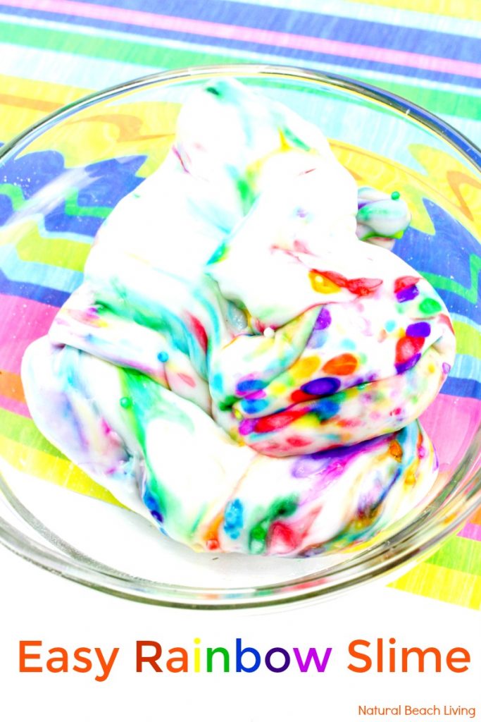 How to Make Easy Rainbow Slime Recipe - Homemade Slime Recipe, DIY Rainbow Slime 