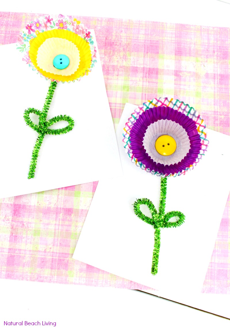 Cupcake Liner Flower Craft – Spring Flower Craft for Kids