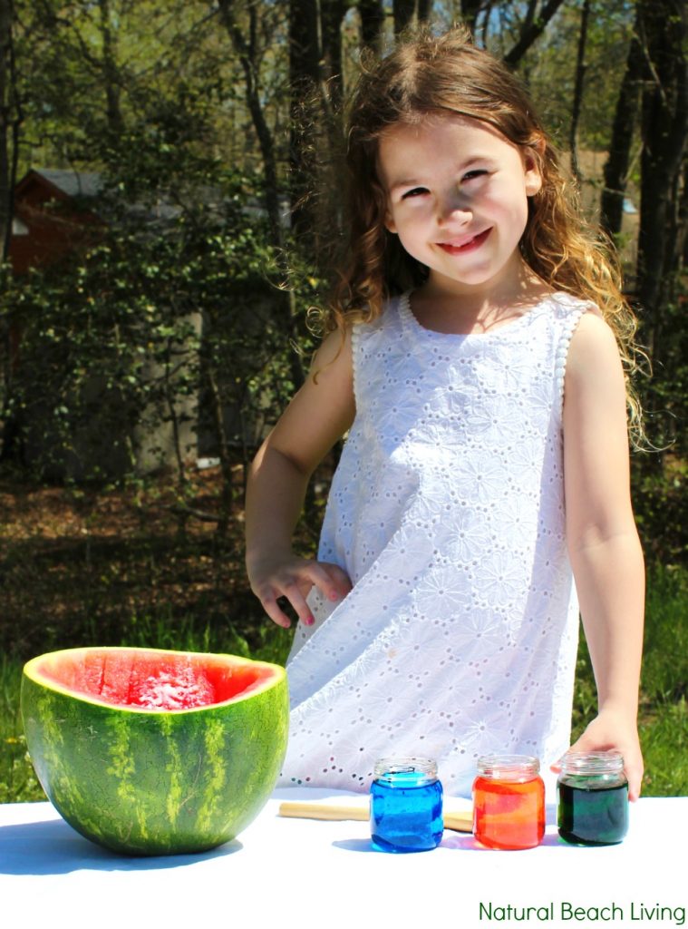 Watermelon Science Activities Baking Soda and Vinegar Erupting Science Experiment, This Hands-on Activity is a perfect Summer Science idea. Kids love this bubbly Volcano Science Activity it also has great Science Videos, Watermelon Activities for Toddlers, Preschoolers, Kindergarten Science, Easy and Fun Science activities for Kids, Baking Soda and Vinegar Science ideas