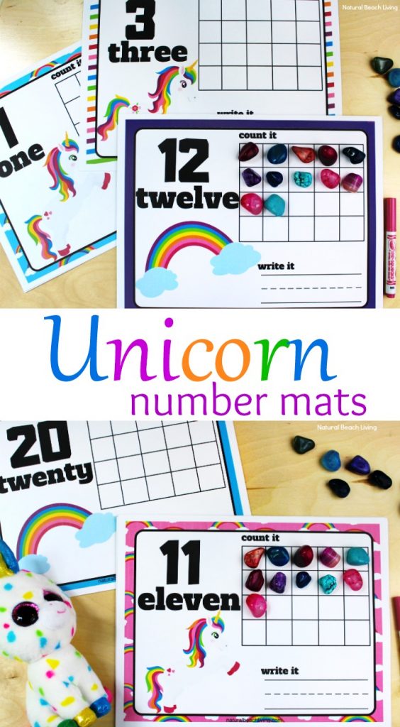 unicorn number mats free playdough number mats 1 20 natural beach living