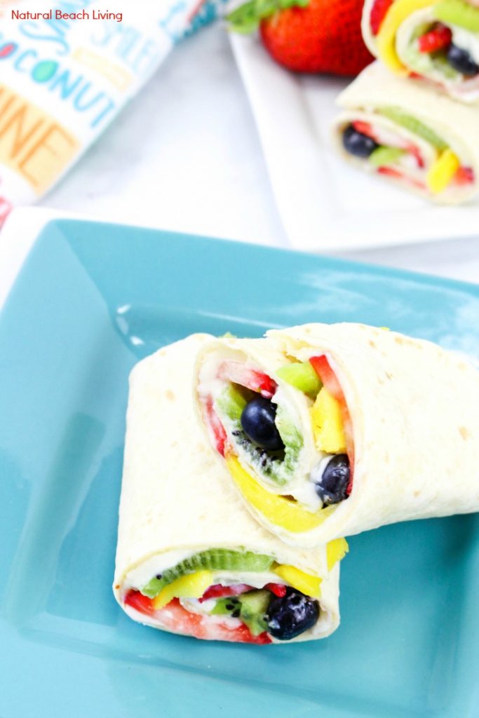 Delicious Healthy Fruit Wrap recipe, These fruit wraps are a wonderful and refreshing summertime snack or lunch, Healthy fruit wrap recipe for kids and adults, fruit wrap with cream cheese, Yummy Fruit Tortilla Snack