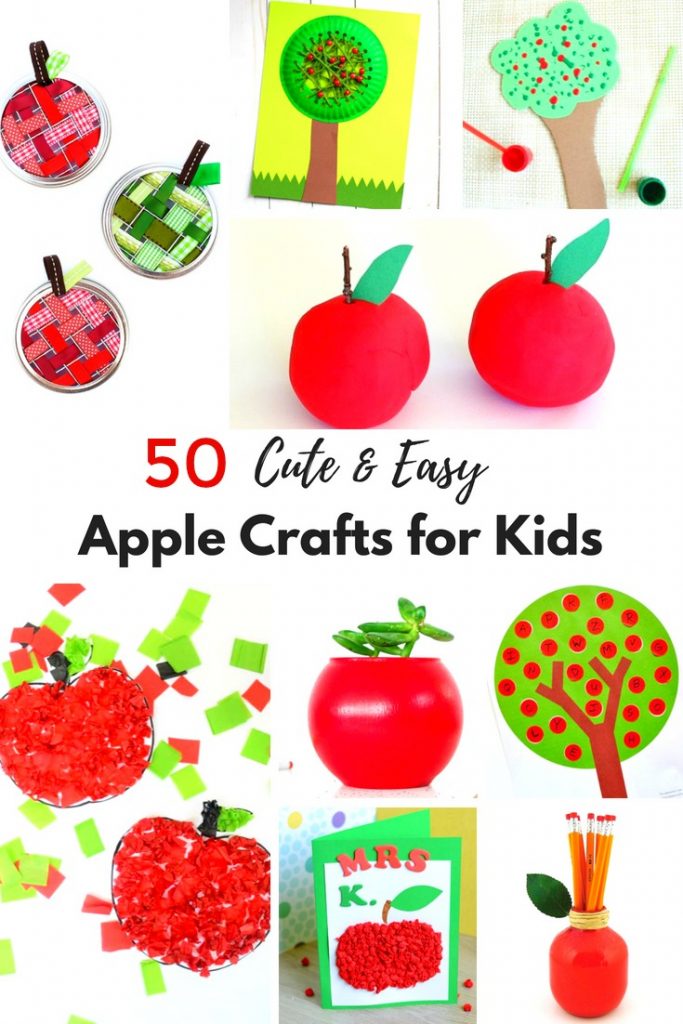 Over 50 Awesome Apple Crafts for Preschoolers and kids of all ages, you'll find paper apple crafts, apple stamping, apple projects, Apple Tree Crafts, apple crafts for kindergarten, toddlers and plenty of fun apple preschool theme ideas. Fall is perfect for Apple Crafts. There are so many different ways to get creative and crafty with apples.