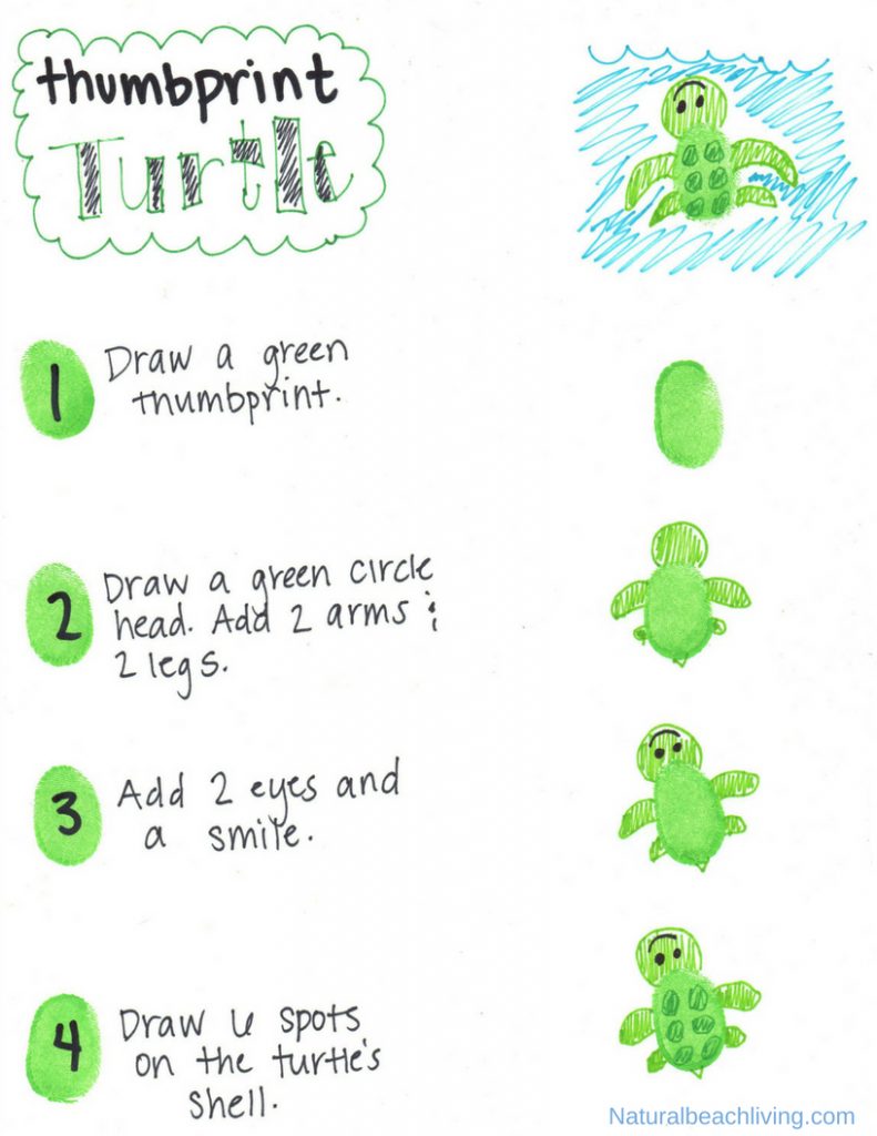 Thumbprint Ocean Animals, make Fingerprint Art Animals with your kids with a free printable tutorial to make it easy for you.  Easy to follow step by step directions. Add these Ocean Animal crafts to any ocean theme, These thumbprint animal pictures are adorable. fingerprint animals pictures, how to make fingerprint animals 