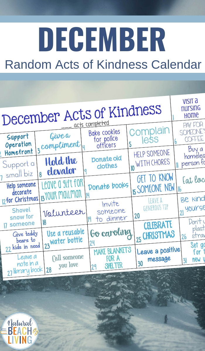 Random Acts of Kindness Calendar for December