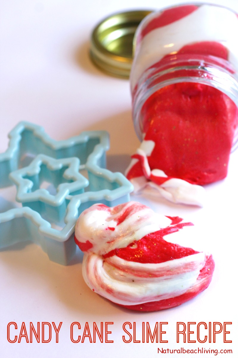Candy Cane Slime Recipe with Contact Solution