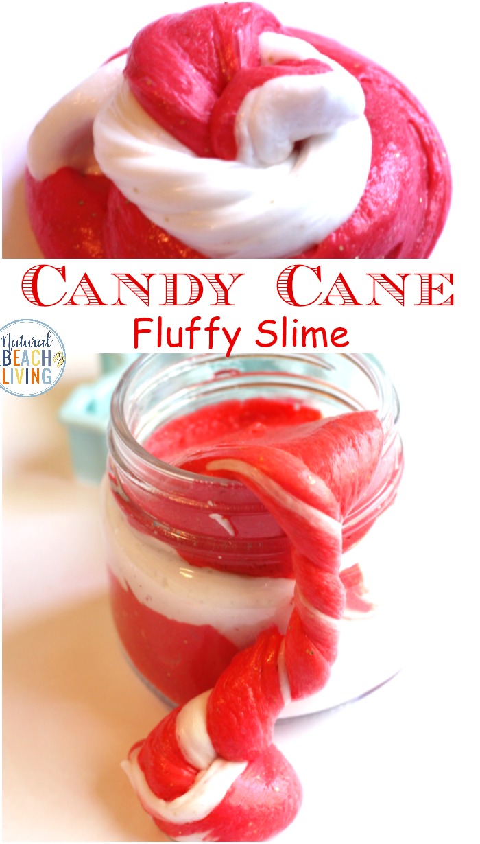 This Candy Cane Slime Recipe with Contact Solution is AMAZING, Fluffy Slime, Slime Recipe with Contact Soltion Recipes, How to make slime with contact solution, Fluffy Candy Cane Slime for Christmas Slime ideas, Peppermint Slime Recipe