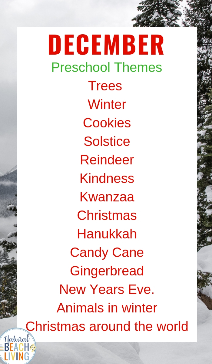 December Preschool Themes and Preschool Lesson Plans, Children will enjoy these wonderful winter themes with activities and printables all season long. List of Themes for Preschool, Acts of Kindness for Preschoolers, 20+ Preschool Activities for Winter with preschool themes for the year